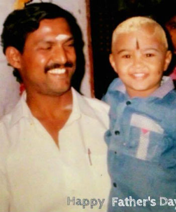 D Sathyaprakash childhood photo with Father
